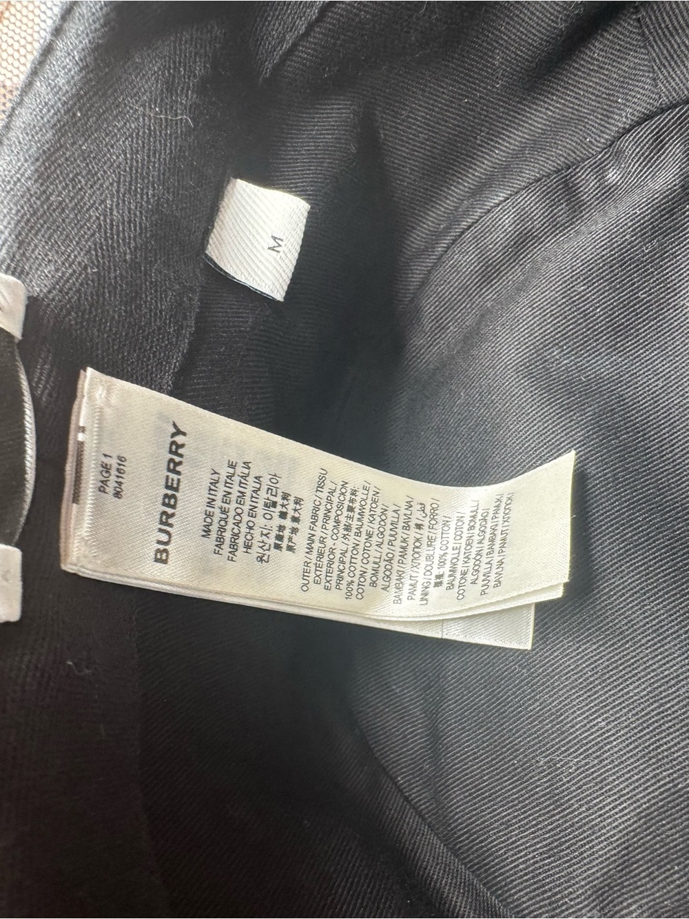 Burberry Check Cotton Canvas Bucket Hat in Birch brown SIZE M - Picture 5 of 5